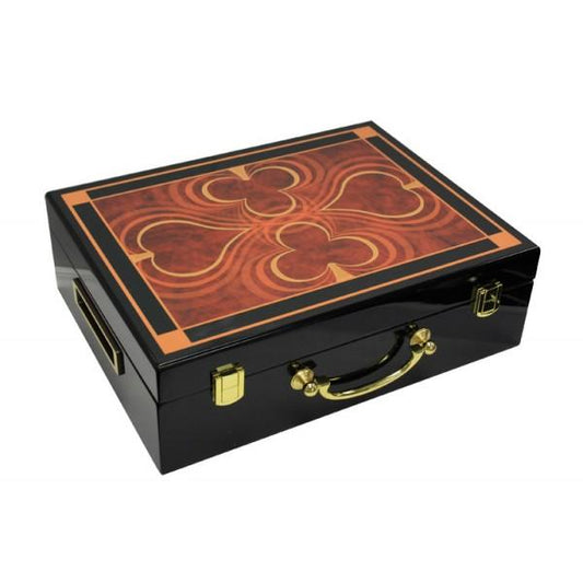 WOOD CASINO POKER CHIPS SET CASE HIGH GLOSS (500 CAPACITY) MRCpoker