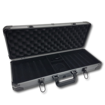 Black Aluminum Deluxe Poker Chip Case - 500 Chip Capacity MRCpoker