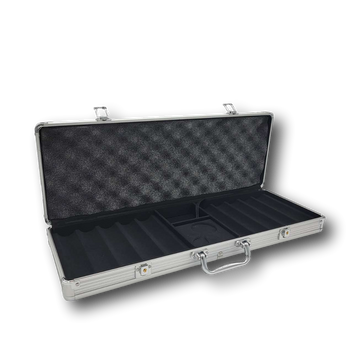 Silver Aluminum Poker Chip Case - 500 Chip Capacity MRCpoker