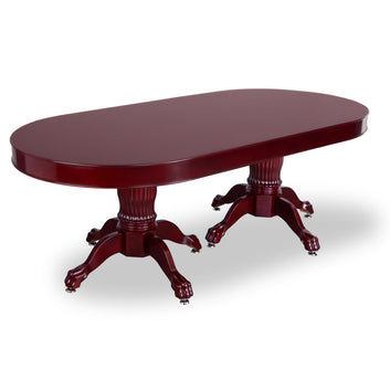 The Monarch 2-in-1 10-Player Poker/Dining Table - Black Surface, Dark Brown Pedestal Base MRCpoker