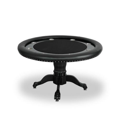The Mystic 2-in-1 8-Player Round Poker/Dining Table - Black MRCpoker