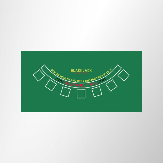 70"x35" Blackjack Table Mat Portable Table Top - Green MRC Poker Store