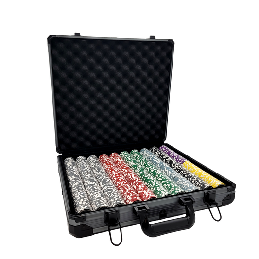 1000 PCS 14g Eclipse Poker Chips Set with Black Aluminum Case