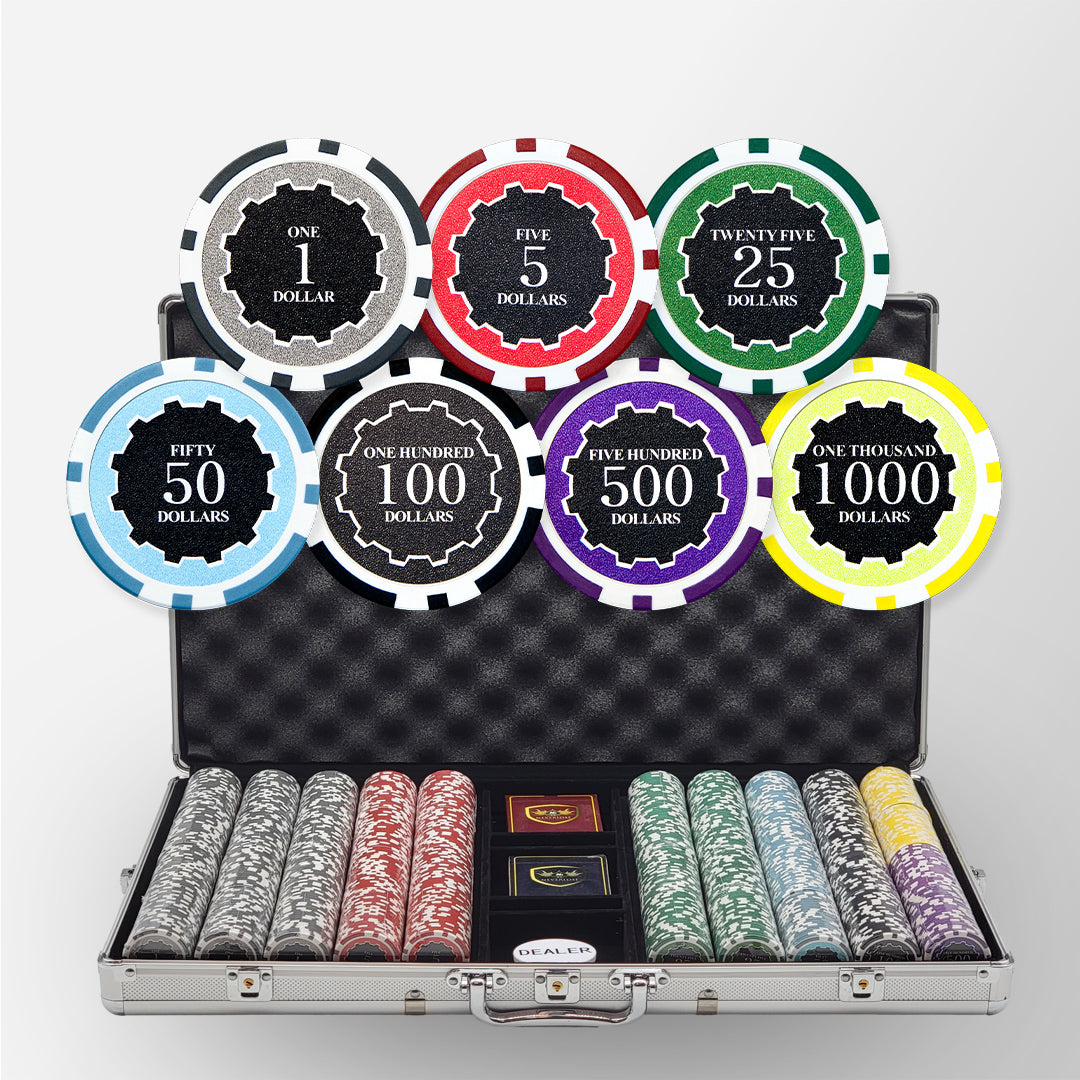 1000 PCS 14g Eclipse Poker Chips Set with Silver Aluminum Case MRCpoker