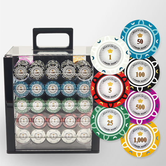 1000 PCS 14g Monte Carlo Poker Room Poker Set with Acrylic Case