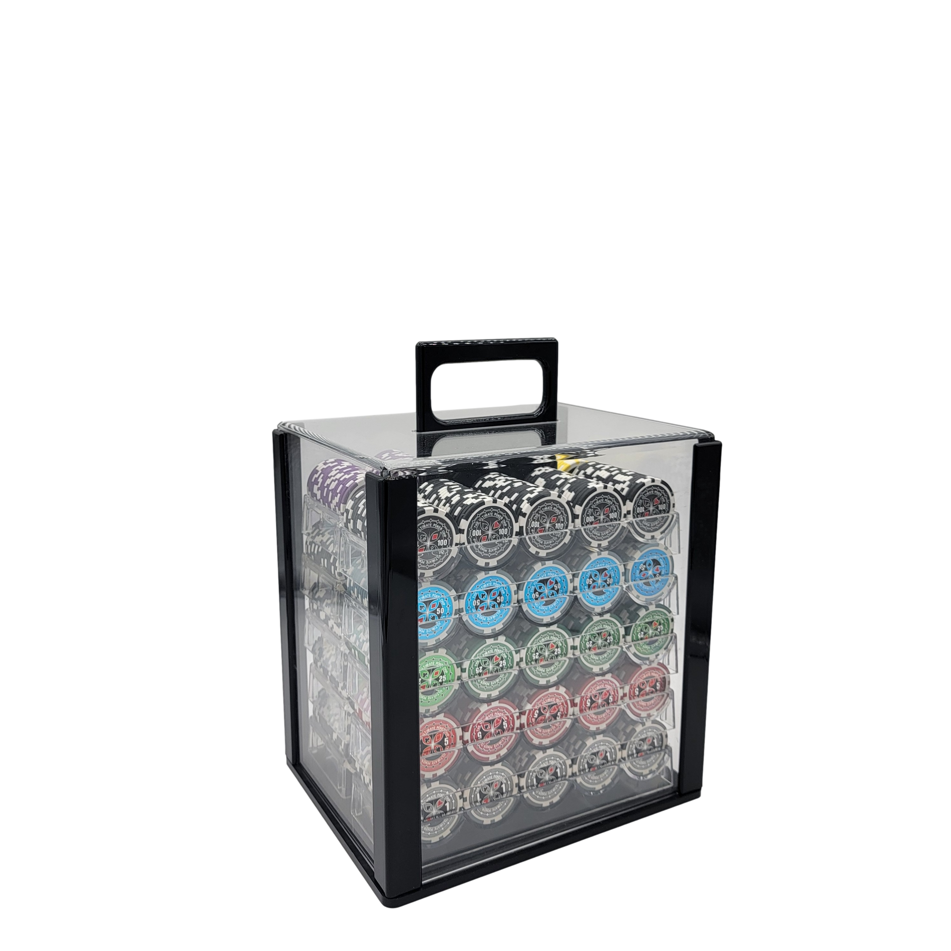 1000 PCS 14g Laser Graphic Ultimate Poker Chips Set with Acrylic Case MRCpoker