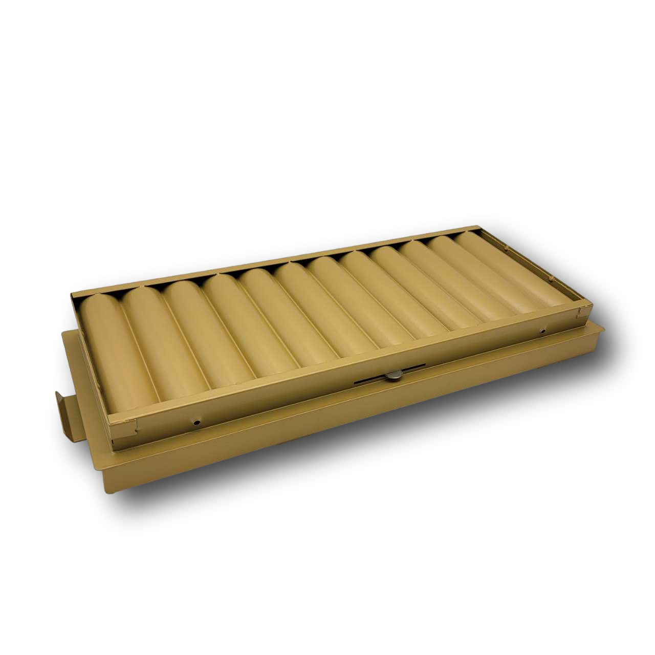 PROFESSIONAL METAL POKER CHIP TRAY & LOCKING COVER (12 ROW / 720 CHIP) GOLD MRCpoker