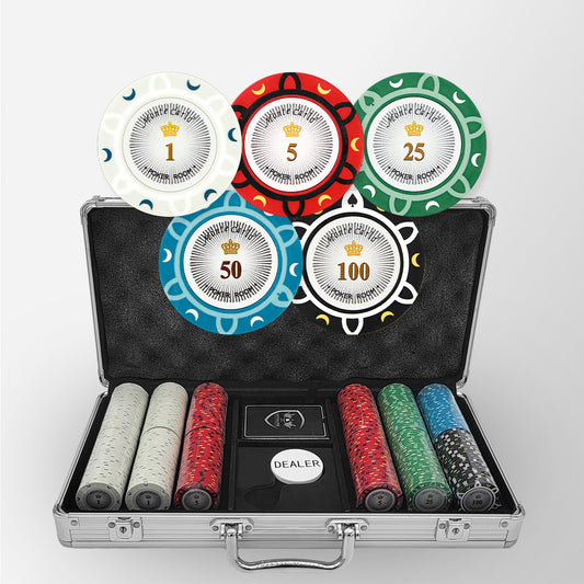 300 PCS 14g Monte Carlo Poker Room Poker Set with Silver Aluminum Case