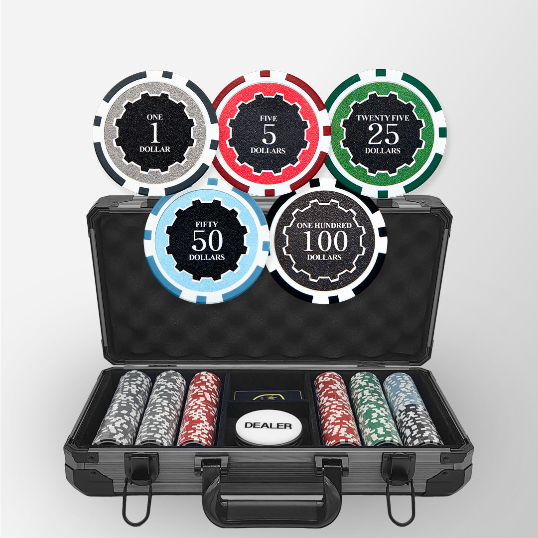 300 PCS 14g Eclipse Poker Chips Set with Black Aluminum Case MRCpoker