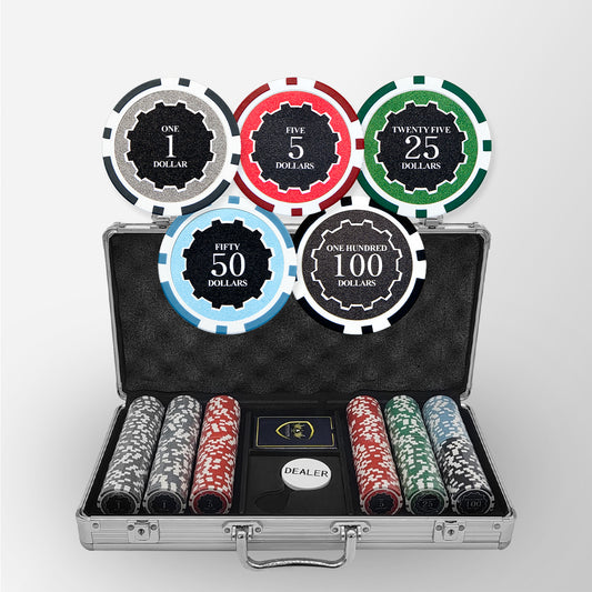 300 PCS 14g Eclipse Poker Chips Set with Silver Aluminum Case