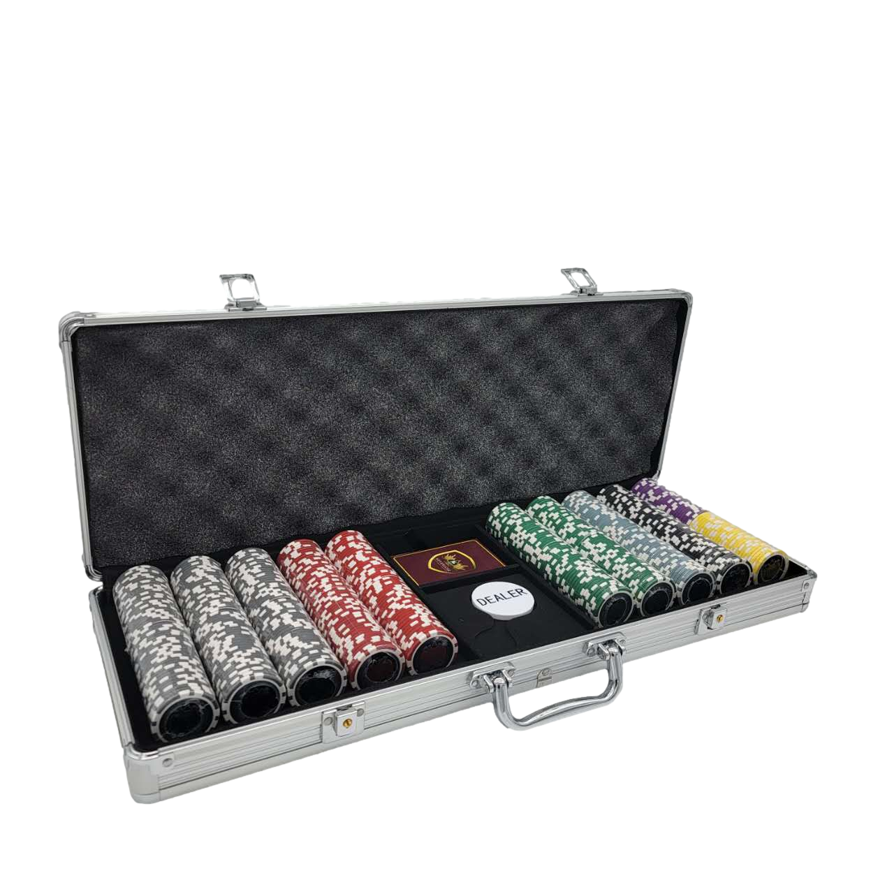 500 PCS 14g Laser Graphic Ace Casino Poker Set with Silver Aluminum Case MRCpoker