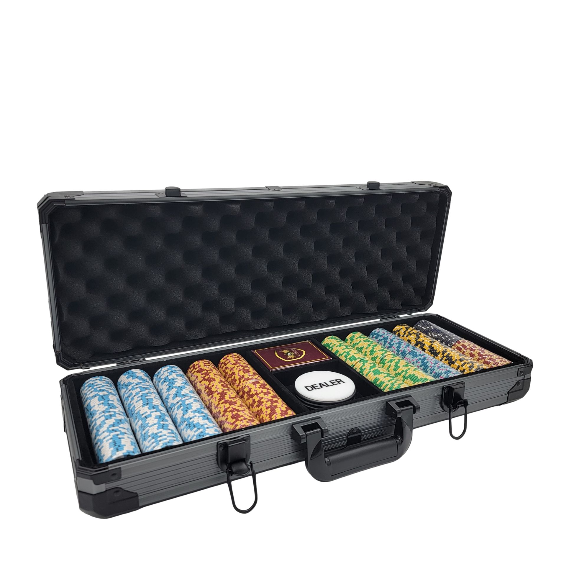 500PCS 14g Monte Carlo Poker Club Poker Chips Set with Black Aluminum Case MRCpoker