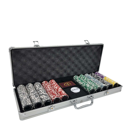 500 PCS 14g Eclipse Poker Chips Set with Silver Aluminum Case
