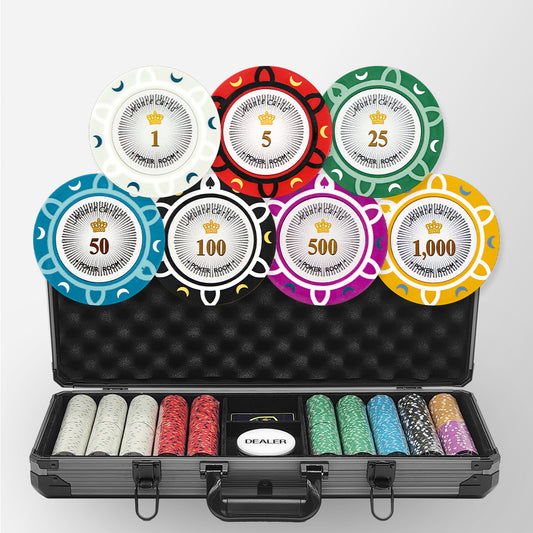 500 PCS 14g Monte Carlo Poker Room Poker Set with Black Aluminum Case