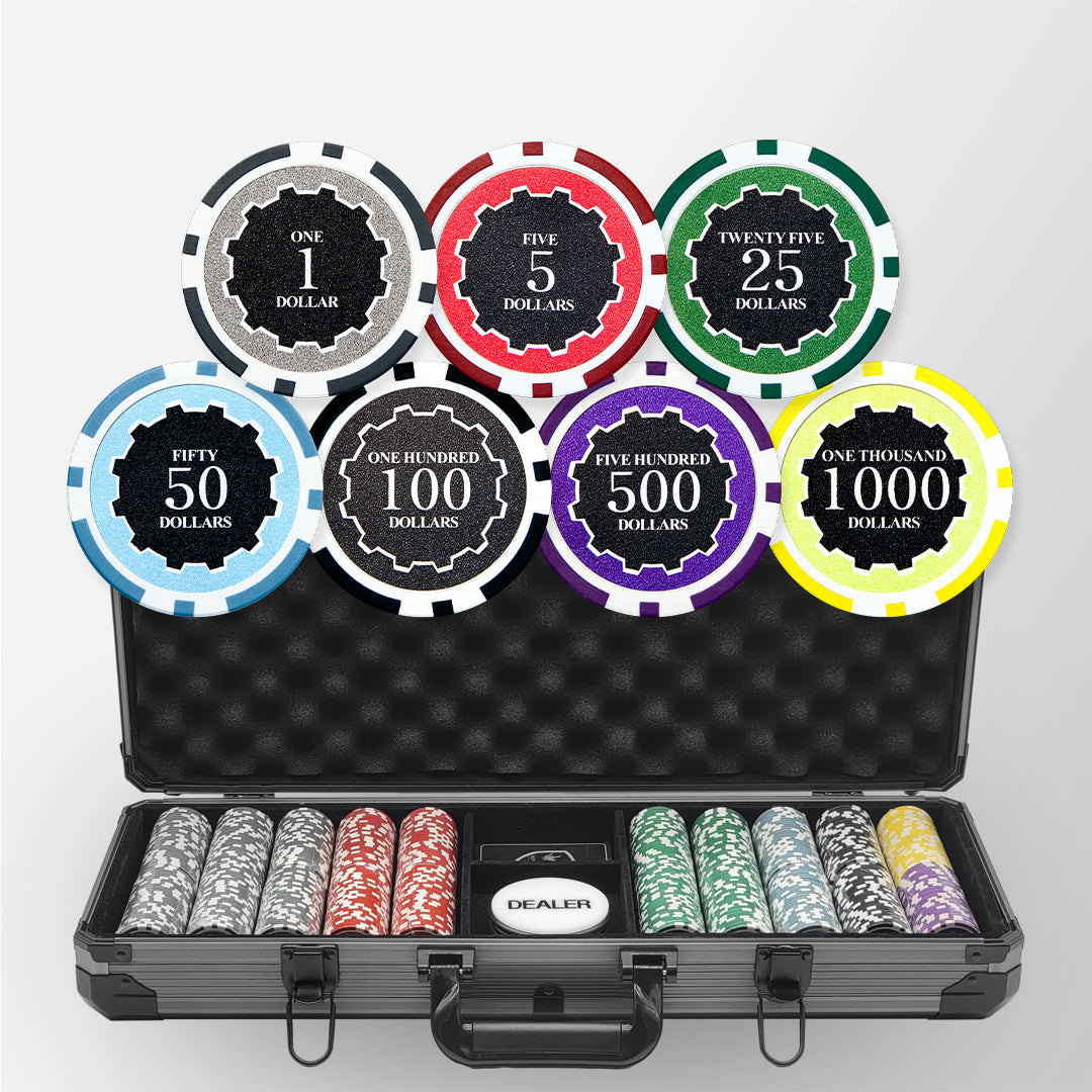 500 PCS 14g Eclipse Poker Chips Set with Black Aluminum Case MRCpoker