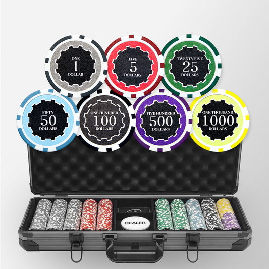 500 PCS 14g Eclipse Poker Chips Set with Black Aluminum Case