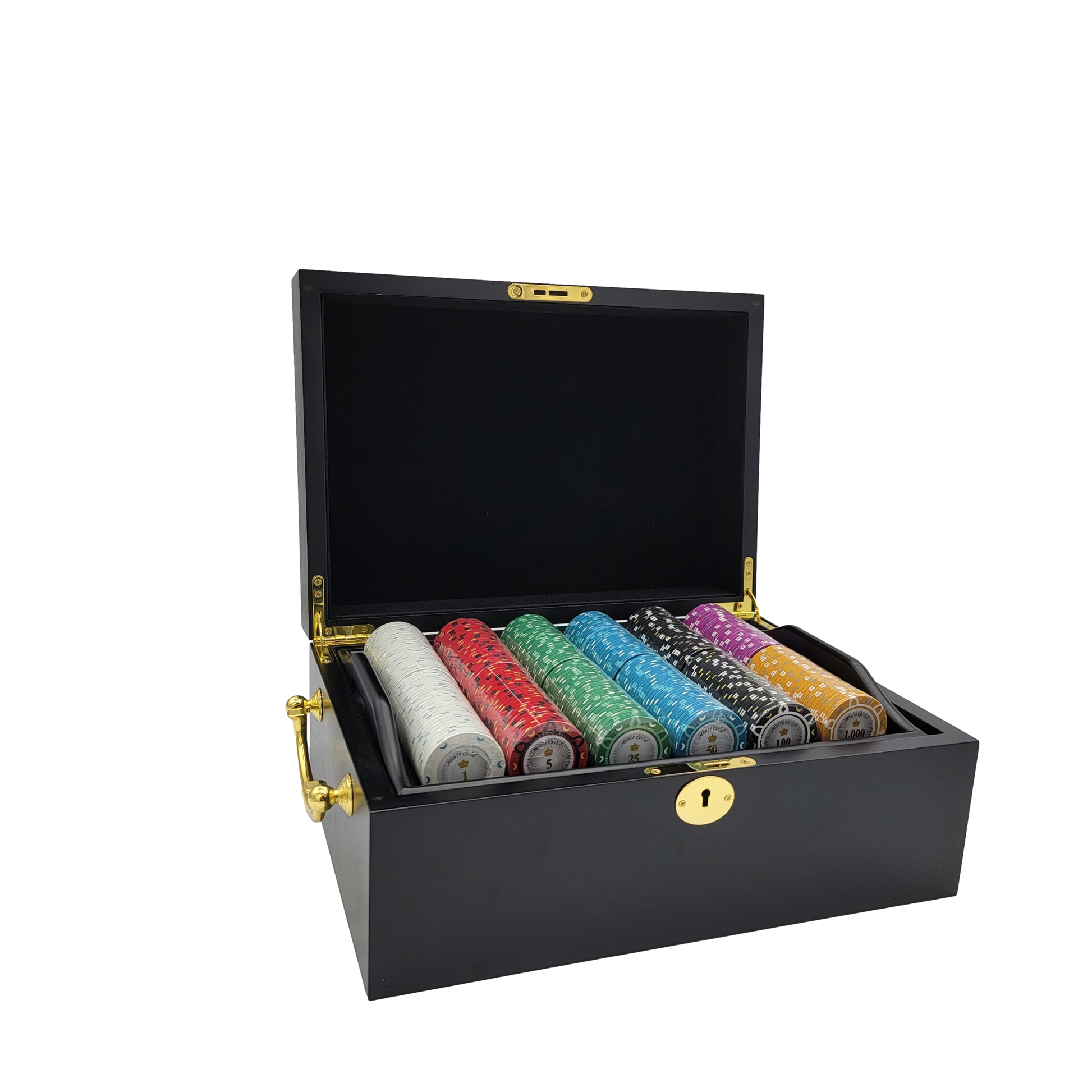 500 PCS 14g Monte Carlo Poker Room Poker Set with Mahogany Case MRCpoker