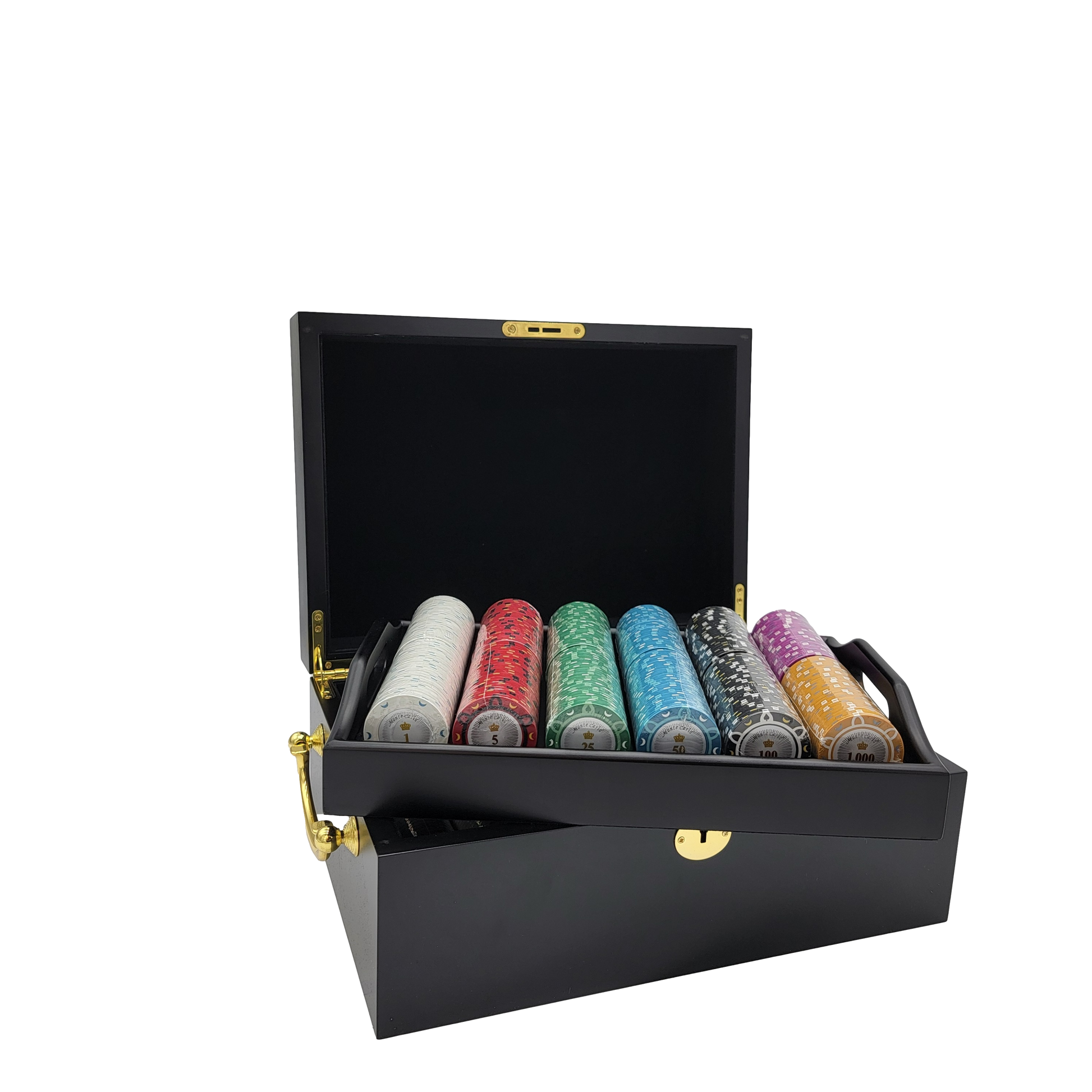500 PCS 14g Monte Carlo Poker Room Poker Set with Mahogany Case MRCpoker