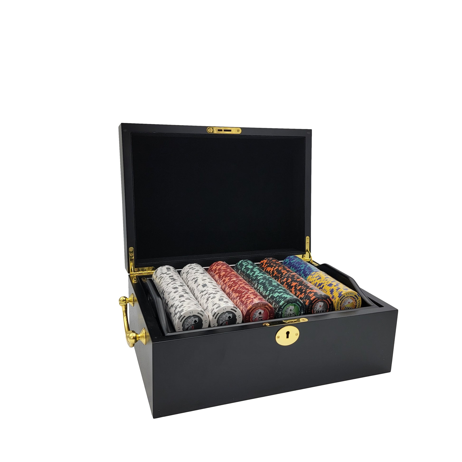 500 PCS 14g Yin Yang Design Poker Chips Set with Mahogany Case MRCpoker
