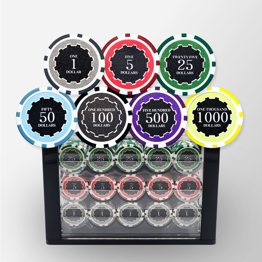 600 PCS 14g Eclipse Poker Chips Set with High-end Acrylic Case and Chip Trays MRCpoker