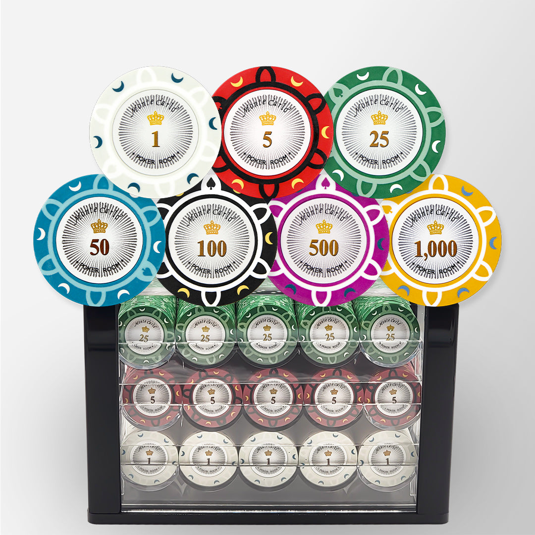 600 PCS 14g Monte Carlo Poker Room Poker Set with Acrylic Case MRCpoker