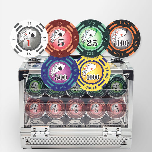 600 PCS 14g Yin Yang Design Poker Chips Set with Acrylic Case MRCpoker