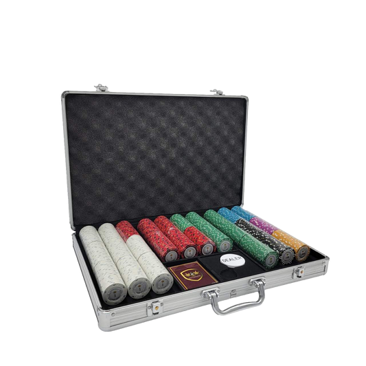 650 PCS 14g Monte Carlo Poker Room Poker Set with Silver Aluminum Case