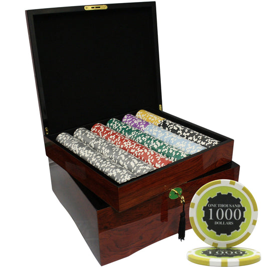 750 PCS 14g Eclipse Poker Chips Set with Mahogany Case