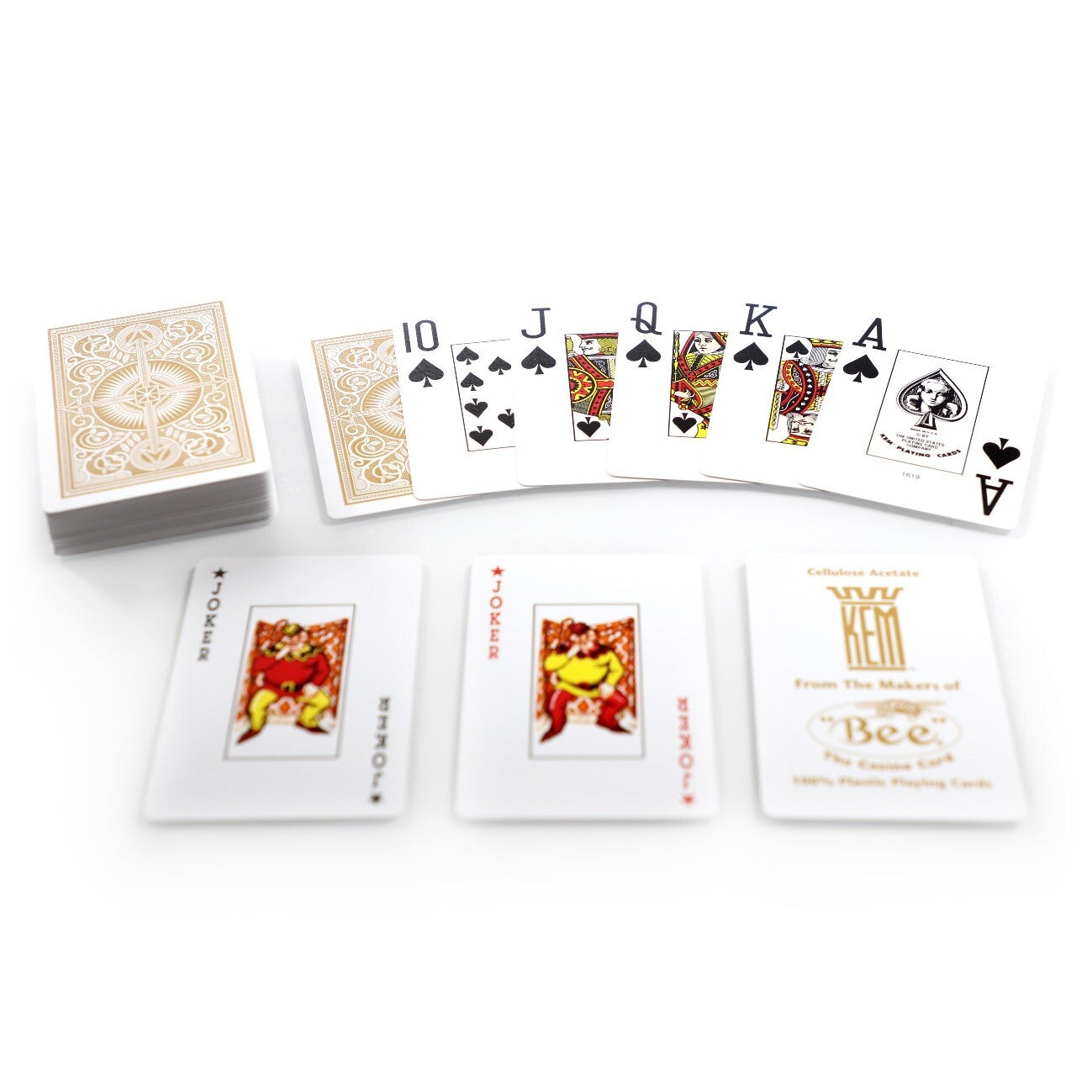KEM ARROW BLACK/GOLD WIDE JUMBO PLASTIC PLAYING CARDS MRCpoker