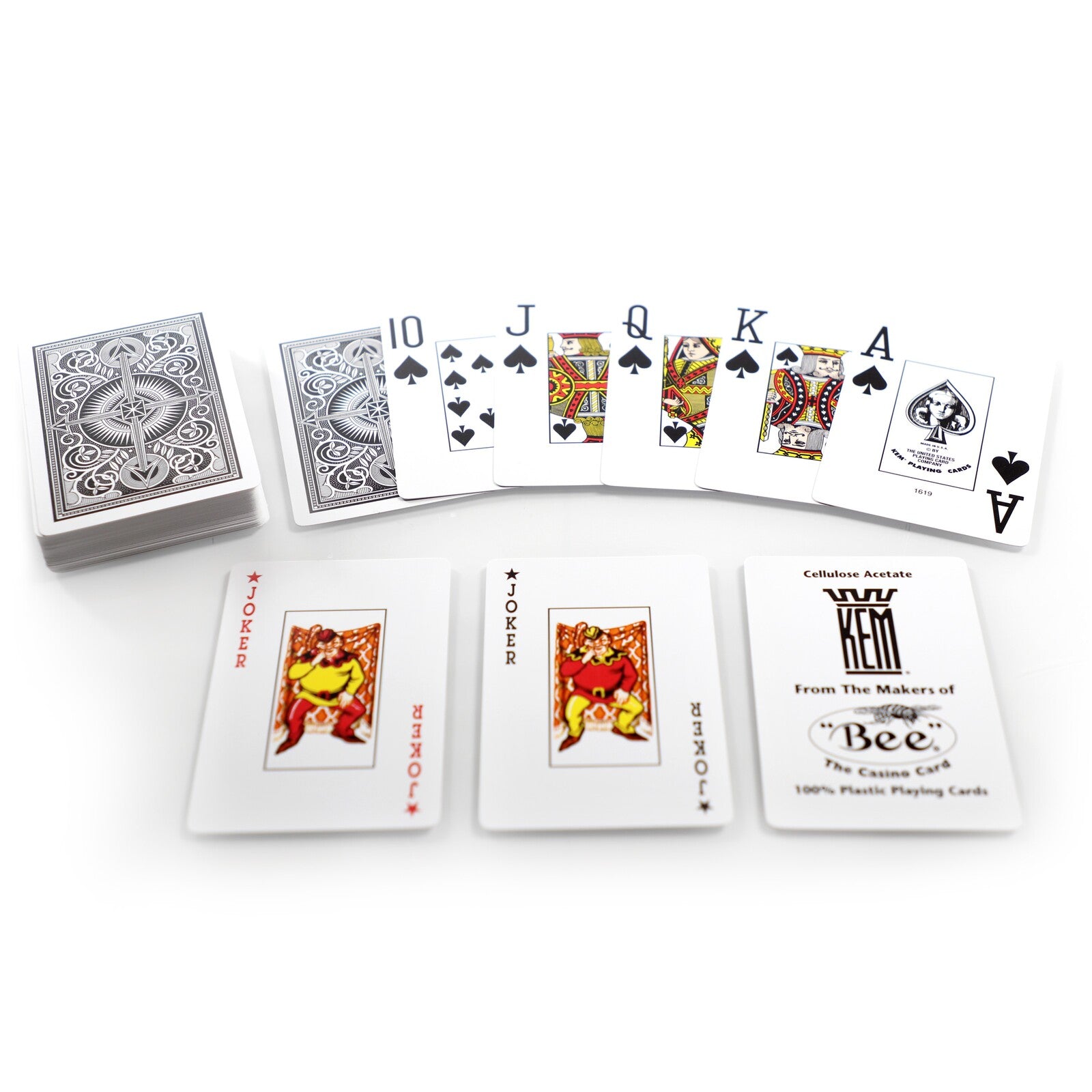 KEM ARROW BLACK/GOLD WIDE JUMBO PLASTIC PLAYING CARDS MRCpoker