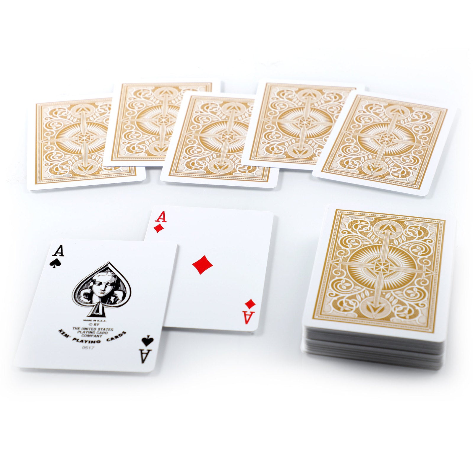 KEM ARROW BLACK/GOLD WIDE REGULAR PLASTIC PLAYING CARDS MRCpoker