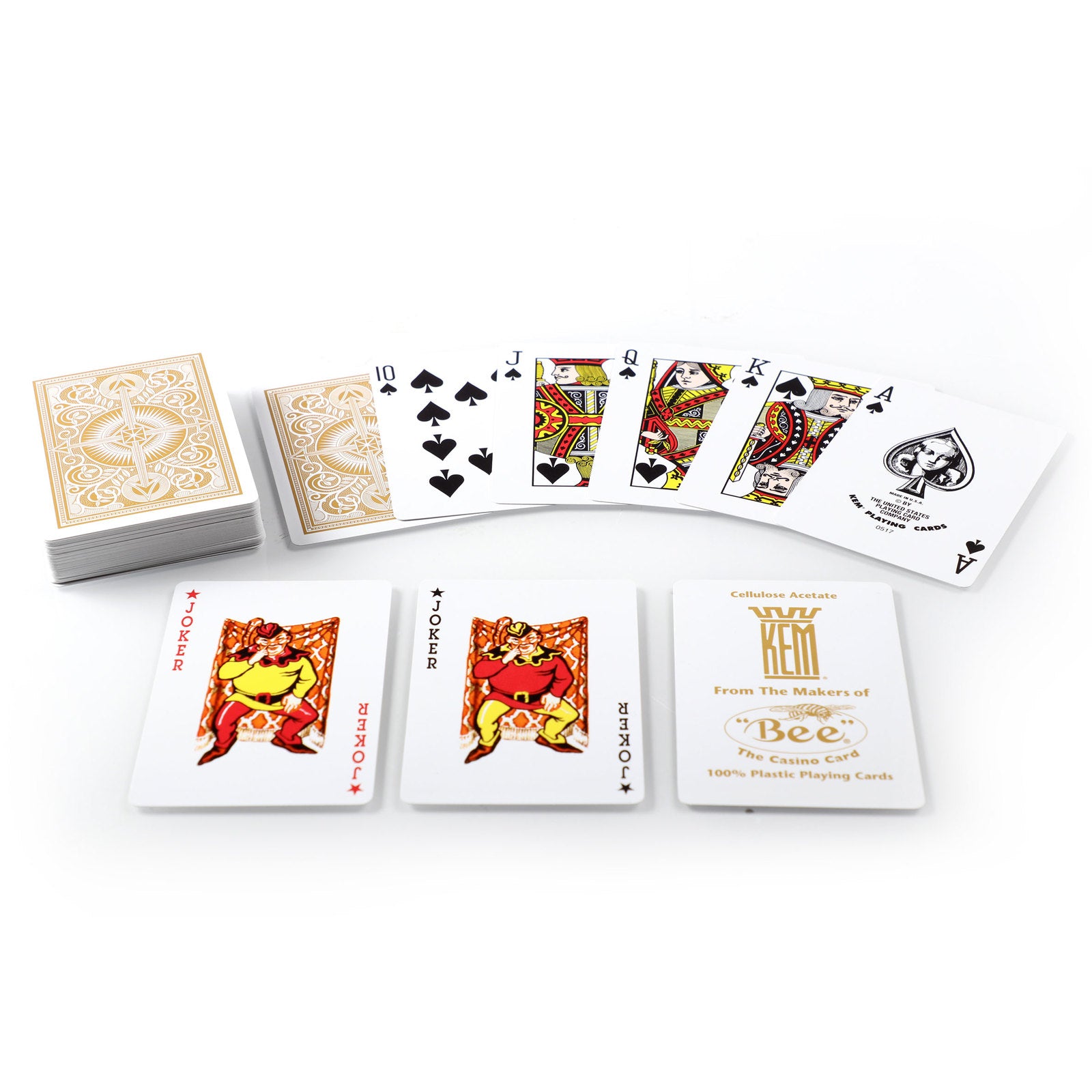KEM ARROW BLACK/GOLD WIDE REGULAR PLASTIC PLAYING CARDS MRCpoker