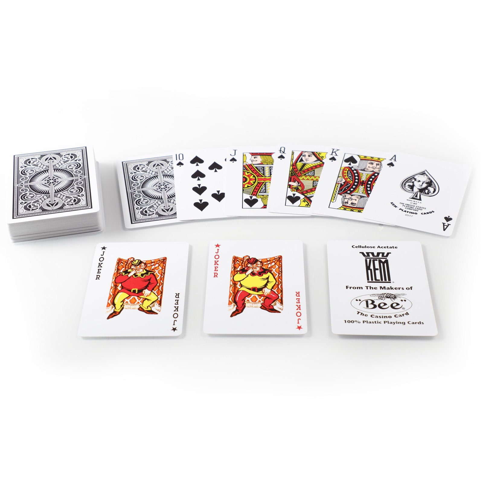 KEM ARROW BLACK/GOLD WIDE REGULAR PLASTIC PLAYING CARDS MRCpoker