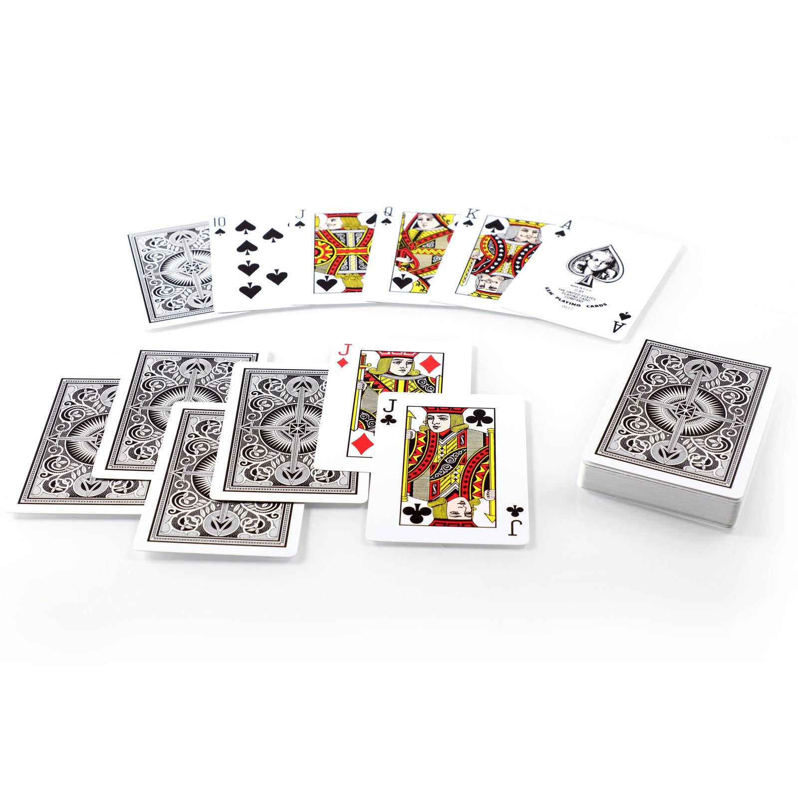 KEM ARROW BLACK/GOLD WIDE REGULAR PLASTIC PLAYING CARDS MRCpoker