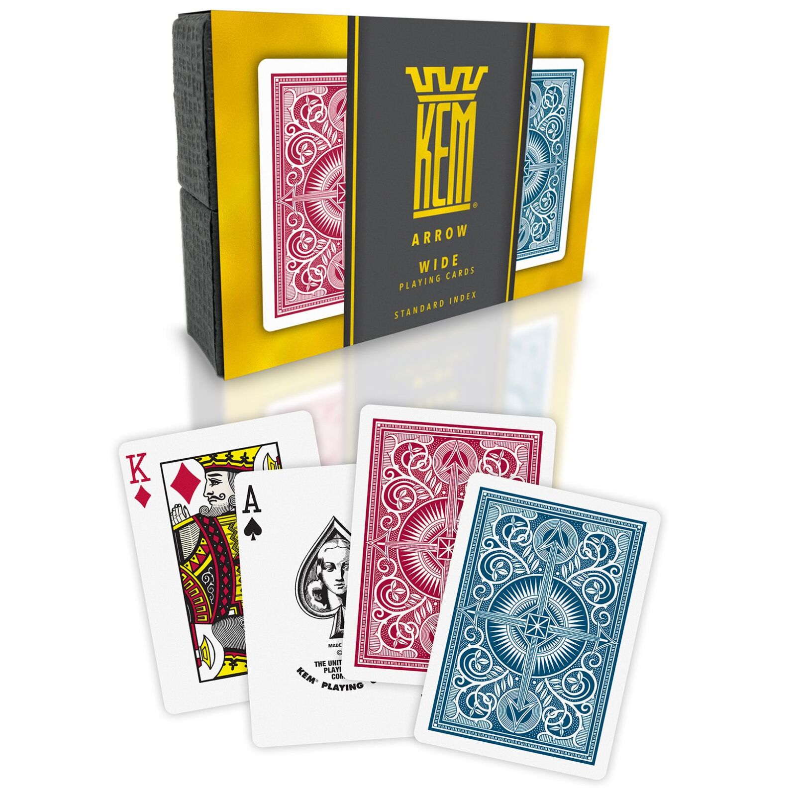 KEM ARROW RED/BLUE WIDE REGULAR PLASTIC PLAYING CARDS MRCpoker