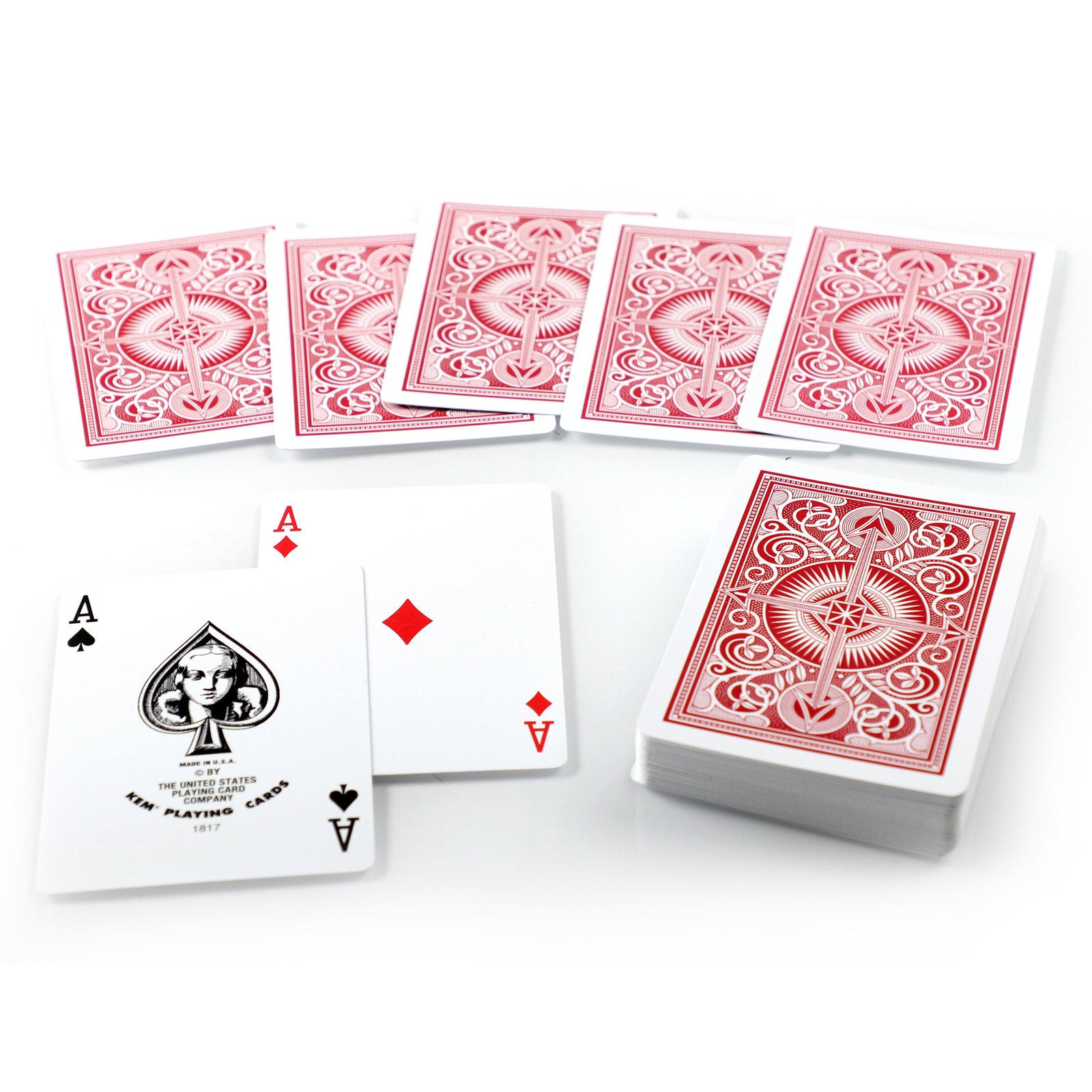 KEM ARROW RED/BLUE WIDE REGULAR PLASTIC PLAYING CARDS MRCpoker