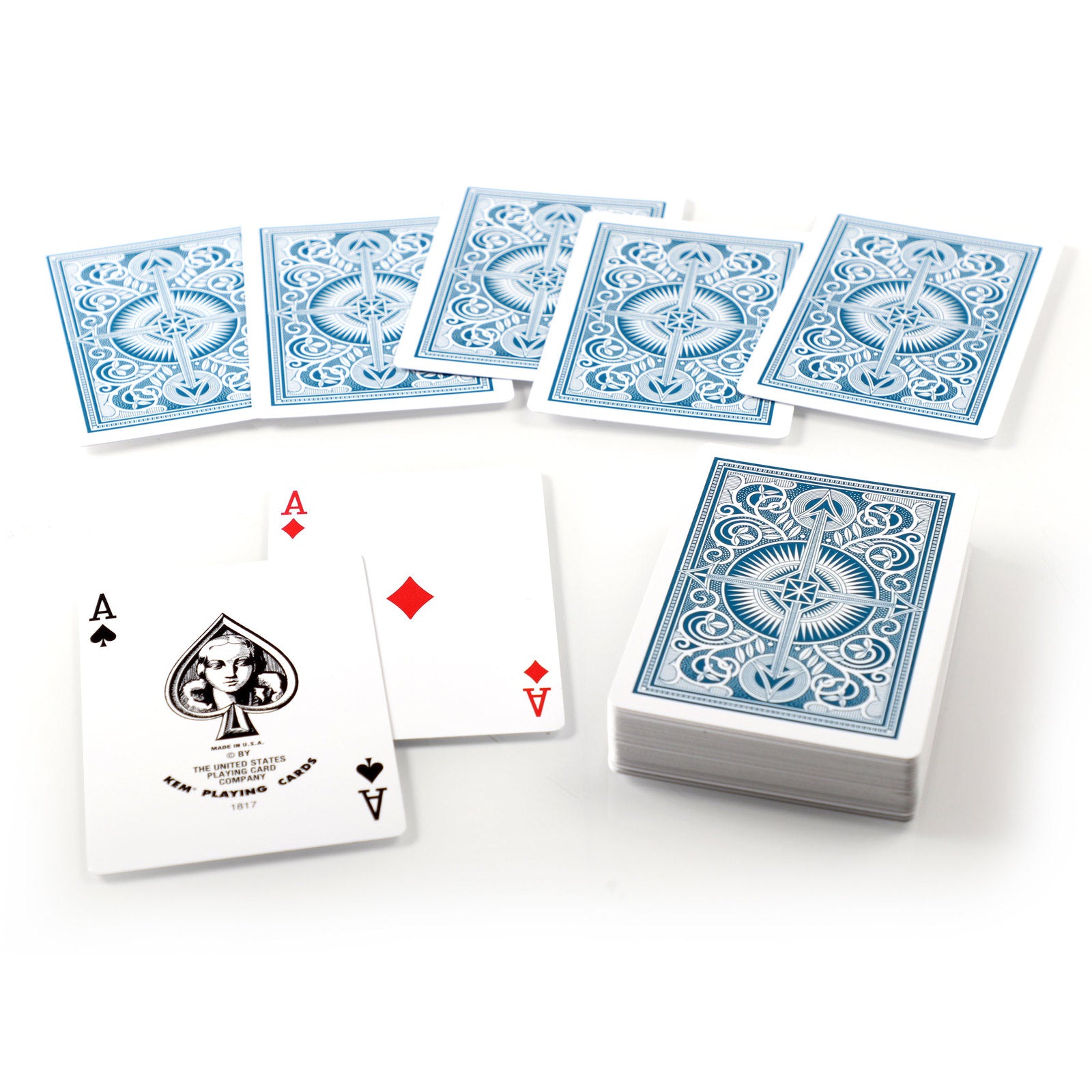 KEM ARROW RED/BLUE WIDE REGULAR PLASTIC PLAYING CARDS MRCpoker