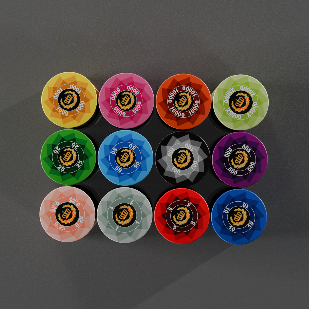 300 PCS Laurel Crown Ceramic Poker Chips Set with Black Aluminum Case MRCpoker