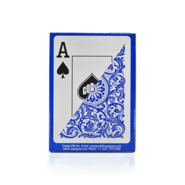 COPAG ELITE 100% PLASTIC PLAYING CARDS - POKER SIZE JUMBO INDEX BLUE SINGLE DECK MRCpoker