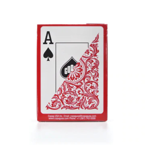 COPAG ELITE 100% PLASTIC PLAYING CARDS - POKER SIZE JUMBO INDEX RED SINGLE DECK MRCpoker