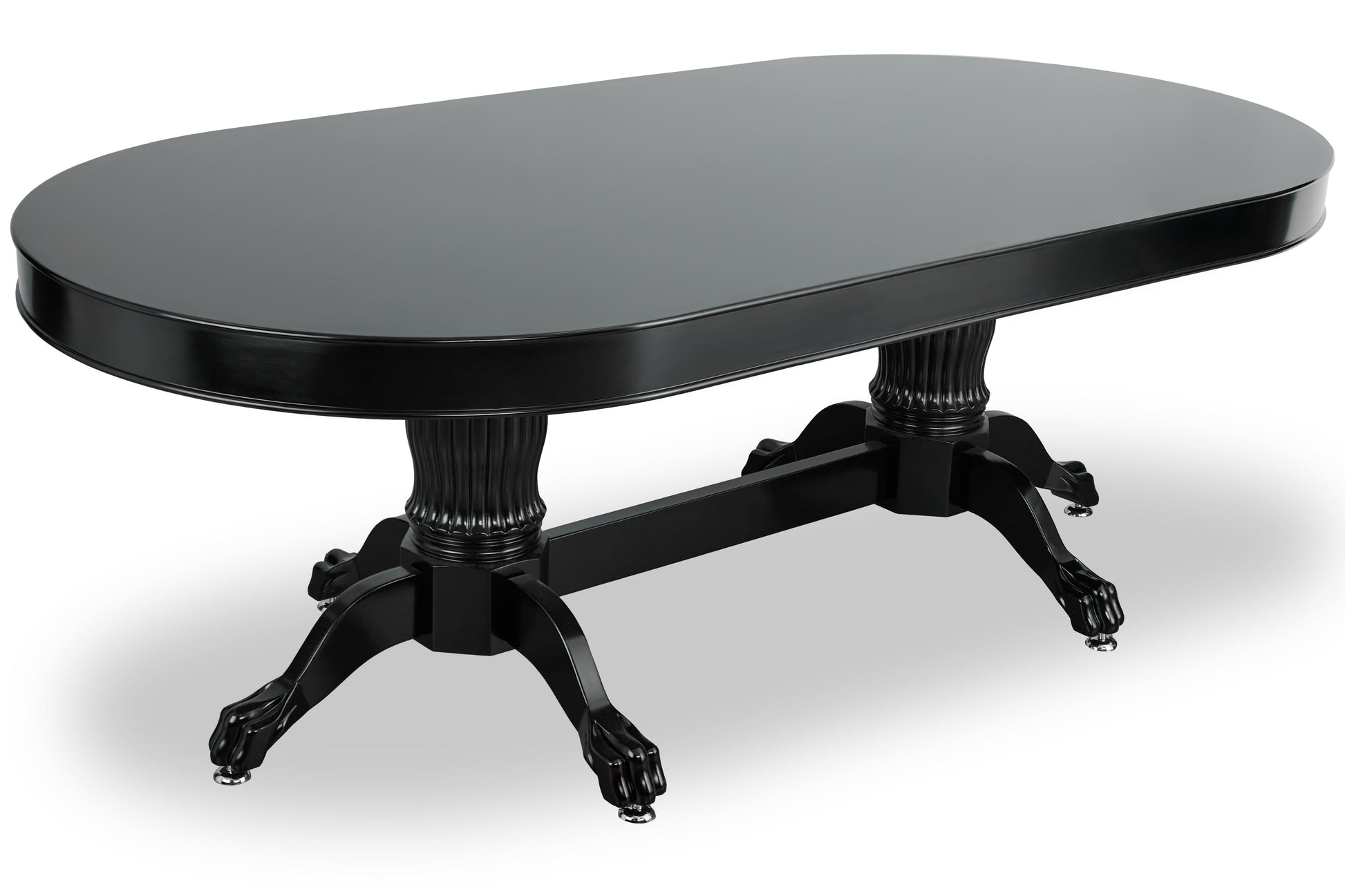 The Soprano 2-in-1 10-Player Oval Poker/Dining Table - Black Surface, Pedestal Legs MRCpoker