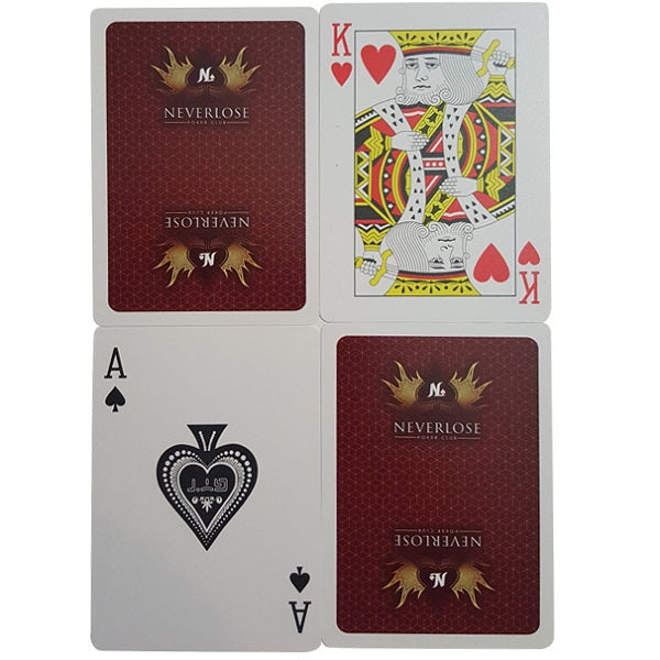NEVER LOSE 100% PLASTIC PLAYING CARDS POKER SIZE REGULAR INDEX BY MRC POKER-RED MRCpoker