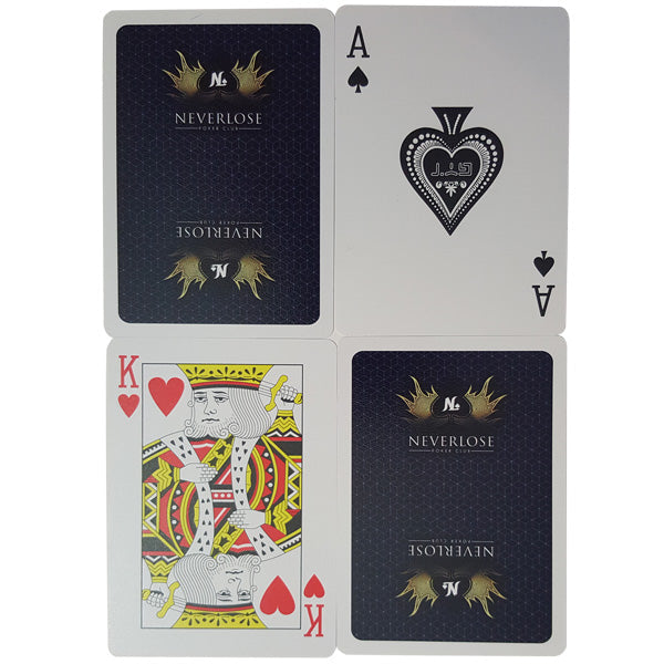 NEVER LOSE 100% PLASTIC PLAYING CARDS POKER SIZE REGULAR INDEX BY MRC POKER-BLUE MRCpoker