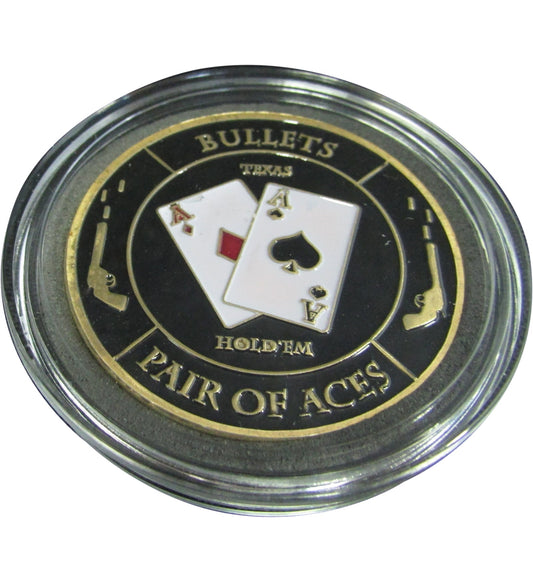 BULLETS PAIR OF ACES POKER CARD GUARD