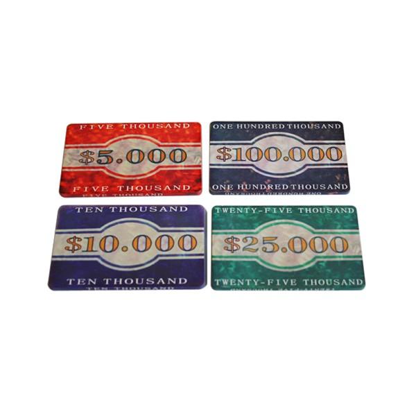 5PCS CERAMIC RECTANGULAR PLAQUES $100000 MRCpoker