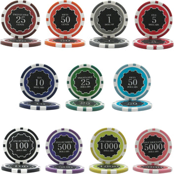 1000 PCS 14g Eclipse Poker Chips Set with Silver Aluminum Case