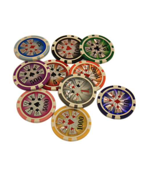 1000 PCS 14g Laser Graphic High Roller Poker Set with Acrylic Case MRCpoker