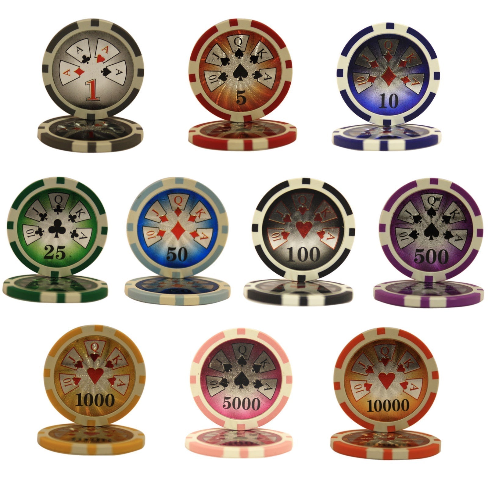 1000 PCS 14g Laser Graphic High Roller Poker Set with Acrylic Case MRCpoker