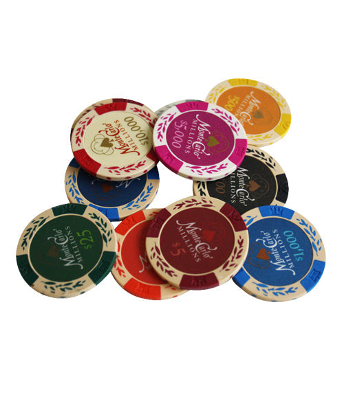 POKER CHIPS SAMPLE SET 9PCS MONTE CARLO MILLIONS CHIPS MRCpoker