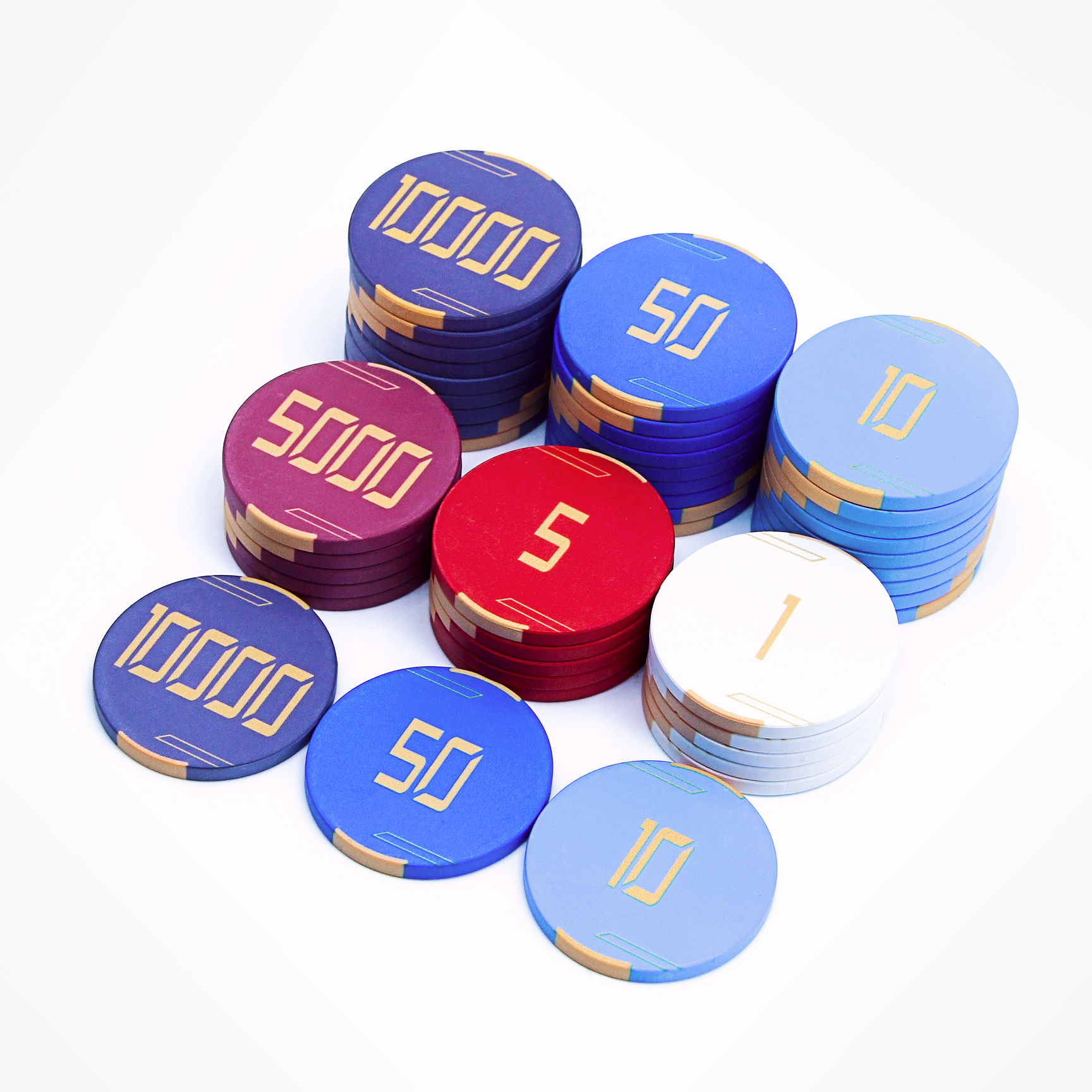 1000 PCS Golden Club Ceramic Poker Chips Set with Acrylic Case MRCpoker